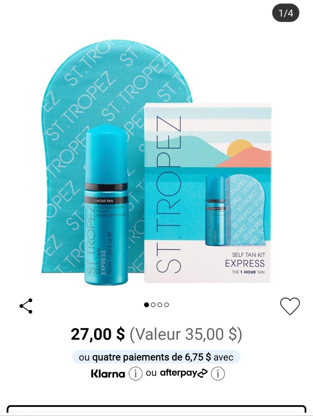 St. Tropez Self Tan Kit Express - Blue and Coral Artwork Packaging